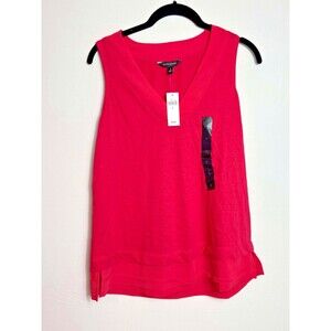 Banana Republic Womens VNeck Tank Top S Pink Sleeveless Lagenlook Y2K Casual